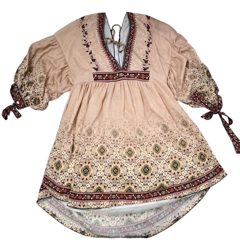 Agua Bendita NWT Alex Kezia Hand Made Mini Dress Pink Size Small - Picture 7 of 13